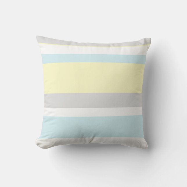 Pastel Kleuren Strepen Sierkussen (Voorkant)