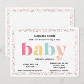 Pastel Kleuren Sweet Rainbow Baby shower Kaart (Voorkant / Achterkant)