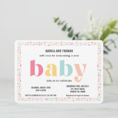 Pastel Kleuren Sweet Rainbow Baby shower Kaart (Staand voorkant)