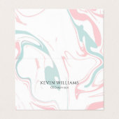 Pastel kleuren swirly marmer visitekaartje (Buitenkant ongevouwen)