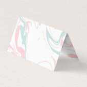 Pastel kleuren swirly marmer visitekaartje (Achterkant)