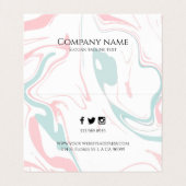 Pastel kleuren swirly marmer visitekaartje (Binnenkant ongevouwen)