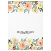 Pastel Kleuren Tuin Bloemen Rand Klembord (Achterkant)
