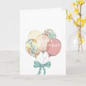 Pastel Kleuren Verjaardag Kaart (Gele Bloem)