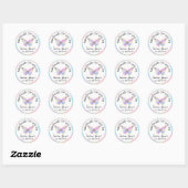 Pastel kleuren vlinder bedrijf logo ronde sticker (Vel)