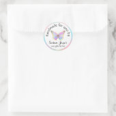 Pastel kleuren vlinder bedrijf logo ronde sticker (Tas)