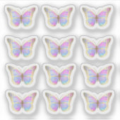 Pastel kleuren vlinders sticker (Voorkant)