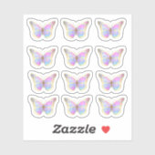 Pastel kleuren vlinders sticker (Vel)