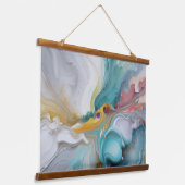 Pastel kleuren vloeiende kunst muur opknoping, hom hangend wandkleed (Gebogen)