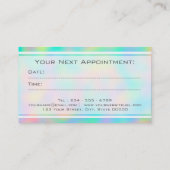 Pastel kleuren wit script haar afsprakenkaartje (Achterkant)