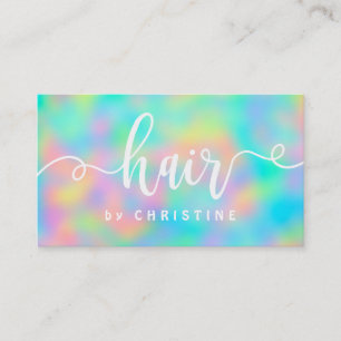 Pastel kleuren wit script haar afsprakenkaartje