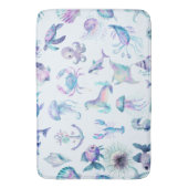 Pastel kleuren zee dieren patroon badmat (Voorkant Verticaal)