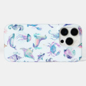 Pastel kleuren zee dieren patroon Case-Mate iPhone case (Achterkant (horizontaal))