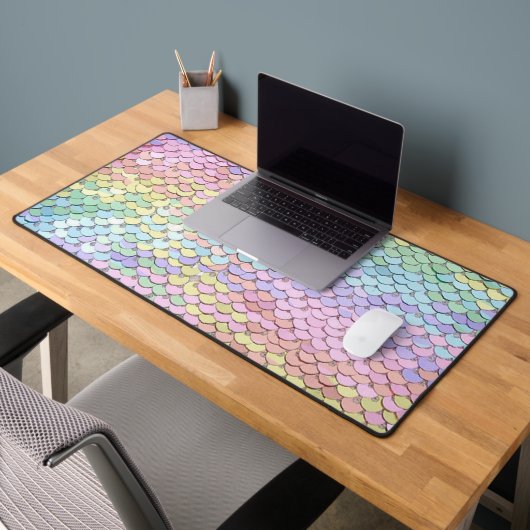 pastel kleuren zeemeermin faux sequin bureaumat (Kantoor 2)