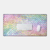 pastel kleuren zeemeermin faux sequin bureaumat (Keyboard & Muis)