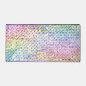 pastel kleuren zeemeermin faux sequin bureaumat (Voorkant)