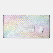 pastel kleuren zeemeermin schaal faux sequin bureaumat (Keyboard & Muis)