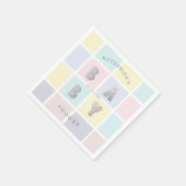 Pastel Kleurenblok Zilver Baby shower Servet (Hoek)