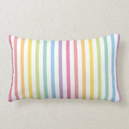 Pastel-kleurenregenboogstrips Kussen