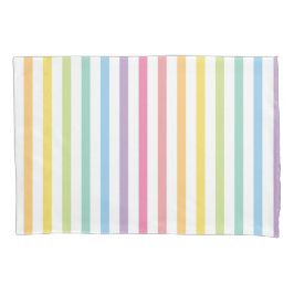 Pastel-kleurenregenboogstrips Kussensloop