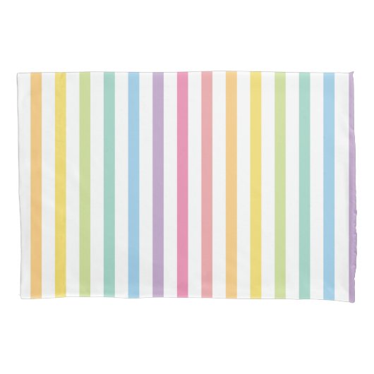 Pastel-kleurenregenboogstrips Kussensloop (Voorkant)