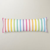 Pastel-kleurenregenboogstrips Lichaamskussen (Achterkant)