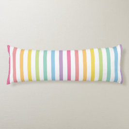 Pastel-kleurenregenboogstrips Lichaamskussen