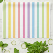 Pastel-kleurenregenboogstrips Theedoek (Gevouwen)