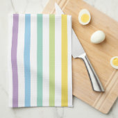 Pastel-kleurenregenboogstrips Theedoek (Quarter Fold)