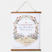 Pastel Kleurige Bloemen Wandtapijt Hangend Wandkleed (Voorkant)