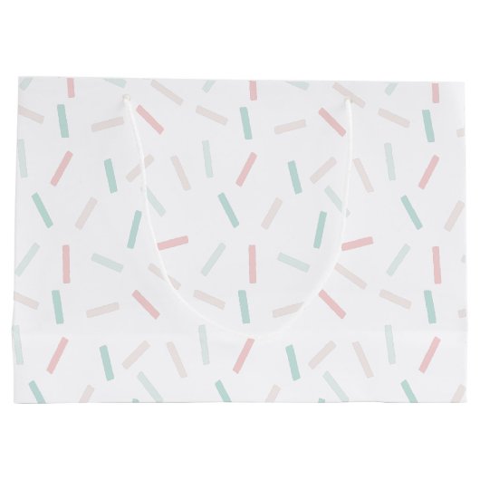 Pastel Kleurige Spikkels Wit Groot Cadeauzakje (Achterkant)