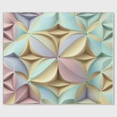 Pastel kleurpatroon 3D-effect Cadeaupapier (Vlak)