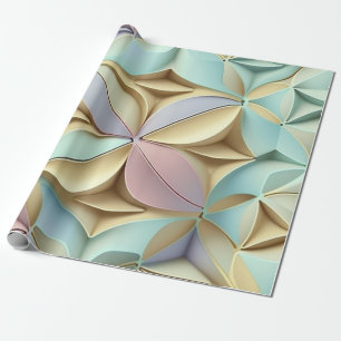 Pastel kleurpatroon 3D-effect Cadeaupapier