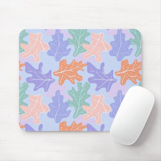 Pastel kleurrijk esdoornblad patroon muismat (Met muis)