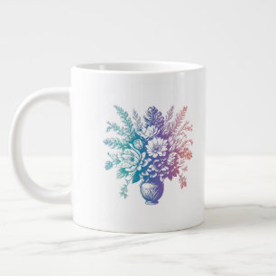  pastel kleurrijk Floral design Grote Koffiekop