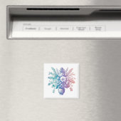 pastel kleurrijk Floral design Magneet (Insitu (Vaatwasser))
