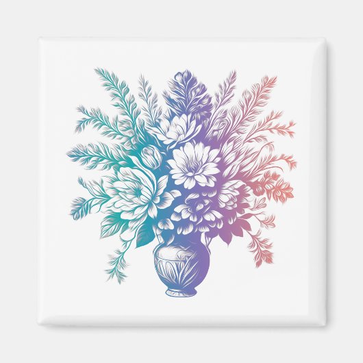 pastel kleurrijk Floral design Magneet (Voorkant)