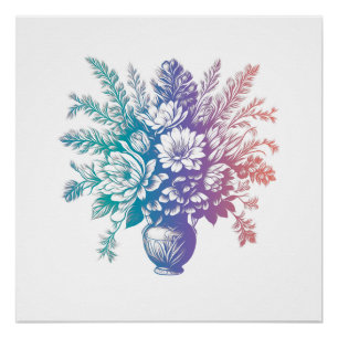 pastel kleurrijk Floral design Perfect Poster
