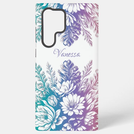  pastel kleurrijk Floral design Samsung Galaxy Hoesje (Achterkant)