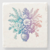  pastel kleurrijk Floral design Stenen Onderzetter (Voorkant)