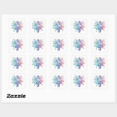 pastel kleurrijk Floral design Vierkante Sticker (Vel)