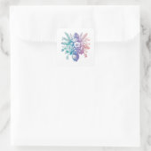 pastel kleurrijk Floral design Vierkante Sticker (Tas)