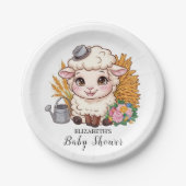 Pastel Kleurrijk Schaap Baby shower Papieren Bordje (Voorkant)