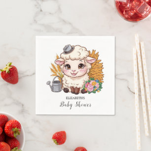 Pastel Kleurrijk Schaap Baby shower Servet