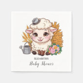 Pastel Kleurrijk Schaap Baby shower Servet (Voorkant)