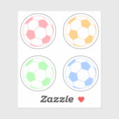 Pastel Kleurrijk Voetbal Sticker (Vel)