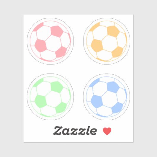 Pastel Kleurrijk Voetbal Sticker (Vel)
