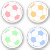 Pastel Kleurrijk Voetbal Sticker (Voorkant)