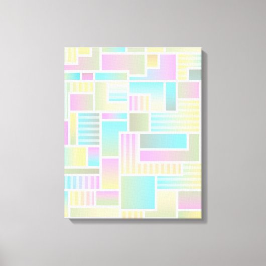 Pastel Kleurrijke Abstract Art Wall Canvas Afdruk (Voorkant)