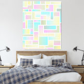 Pastel Kleurrijke Abstract Art Wall Canvas Afdruk (Insitu (Slaapkamer))